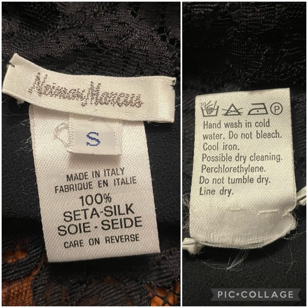 Neiman Marcus black lace silk slip size S - Picture 10 of 13